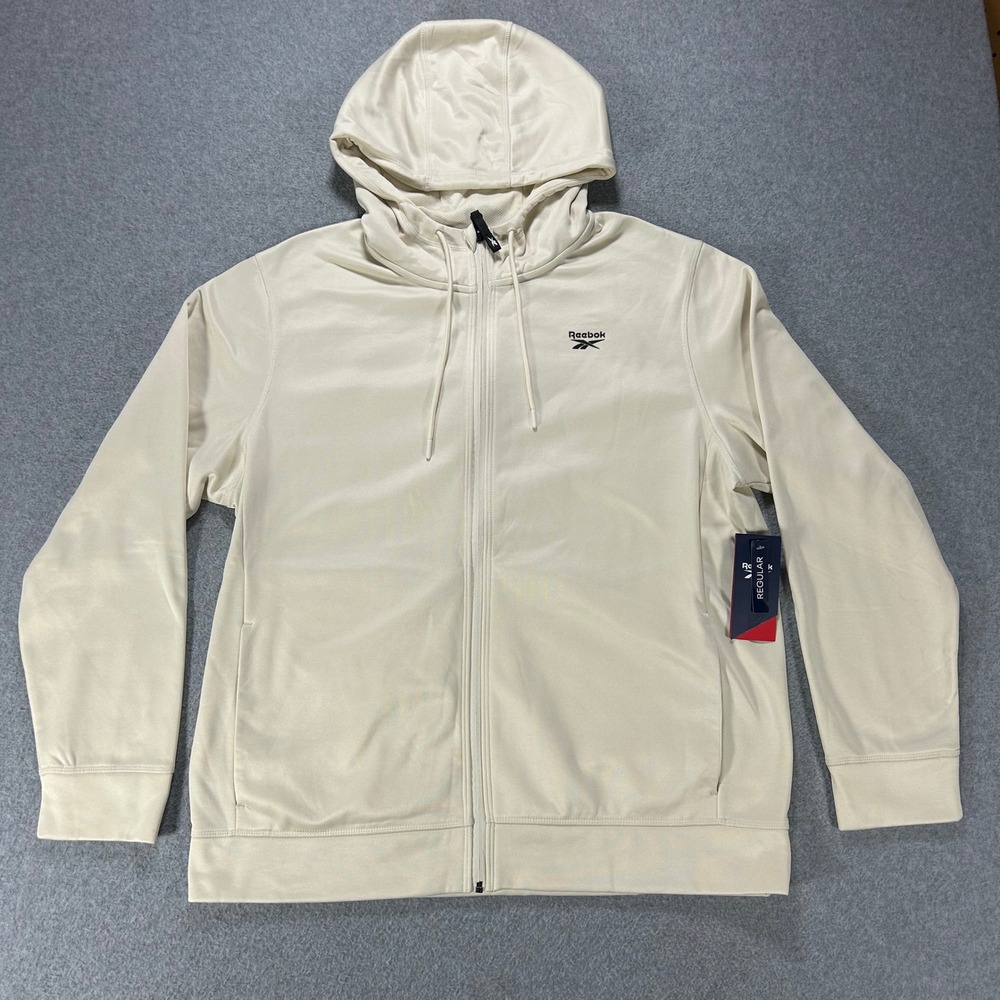 Reebok Jacket Dime Fullzip Mens XL Bone White Athletic Streetwear